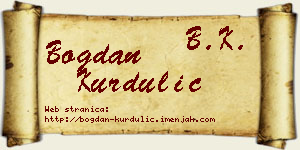 Bogdan Kurdulić vizit kartica